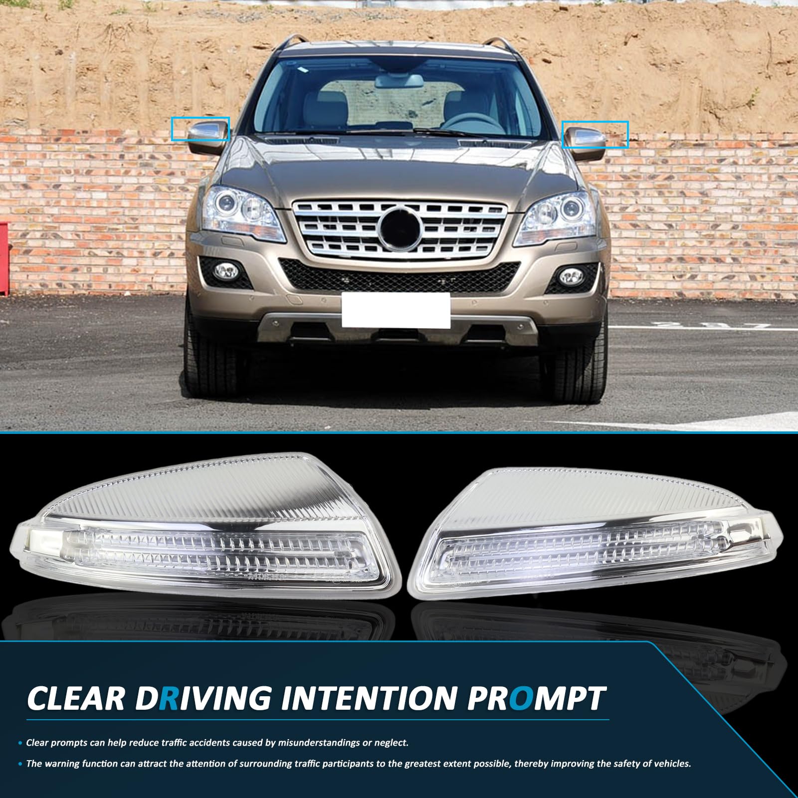 ベンツw164 MUNIK 1649061300 Mirror Turn Signal Lights Compatible with
